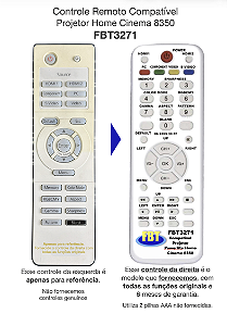 Controle Remoto Compatível Projetor Epson Home Cinema 8350 FBT3271