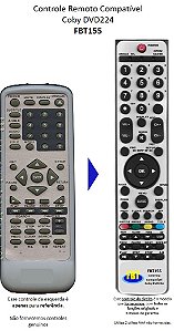 Controle Remoto Compatível Coby DVD224 FBT155