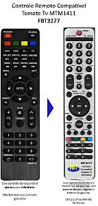 Controle Remoto Compatível Tomate Tv MTM1411 FBT3277