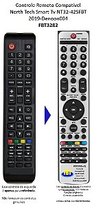 Controle Remoto Compatível North Tech Smart Tv NT32-42SFBT 2019-Denoon004 FBT3282