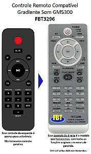 Controle Remoto Compatível Gradiente Som GM5300 FBT3296
