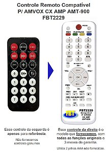Controle Remoto Compatível Amvox Som AMT900 FBT2229