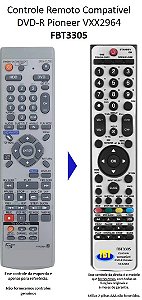 Controle Remoto Compatível DVD-R Pioneer VXX2964 FBT3305
