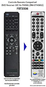 Controle Remoto Compatível DVD Receiver JVC Xv-THG61 (RM-STHG61J) FBT3306