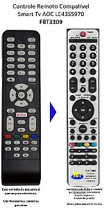 Controle Compatível AOC SMART TV LE43S5970 FBT3309