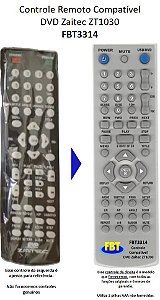 Controle Remoto Compatível DVD Zaitec ZT1030 FBT3314