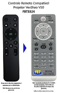 Controle Remoto Compatível Projetor VevShao V50 FBT3324