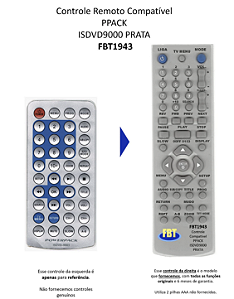 Controle Compatível com PPACK ISDVD9000 PRATA FBT1943