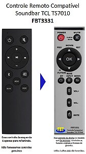 Controle Remoto Compatível Soundbar TCL TS7010 FBT3331