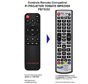 Controle Remoto Compatível Projetor Tomate MPR2009 FBT3332