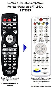 Controle Remoto Compatível Projetor Panasonic PT-LB60U FBT3335