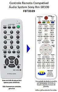 Controle Remoto Compatível Áudio System Sony Rm-SR100 FBT3339