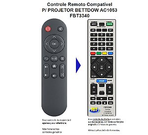 Controle Remoto Compatível Projetor Bettdow Ac1053 FBT3340