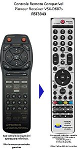 Controle Remoto Compatível Pioneer Receiver VSX-D607s FBT3343