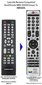 Controle Remoto Compatível NordMende NRD-32LS05 Smart Tv FBT3344