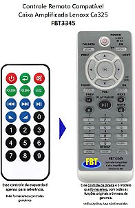 Controle Remoto Compatível Caixa Amplificada Lenoxx Ca325 FBT3345