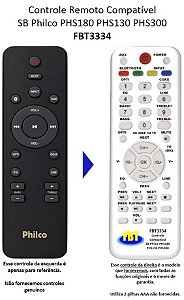 Controle Remoto Compatível SB Philco PHS180 PHS130 PHS300 FBT3334