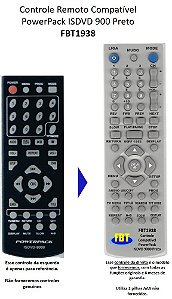 Controle Remoto Compatível PowerPack ISDVD 900 Preto FBT1938