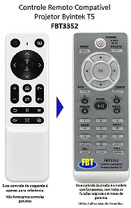 Controle Remoto Compatível Projetor Byintek T5 FBT3352