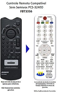 Controle Remoto Compatível Som Semivox PCS-3240D FBT3356