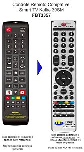 Controle Remoto Compatível Smart TV Kolke 39SM FBT3357