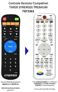 Controle Remoto Compatível TIMER SYNERGEE PREMIUM FBT3361