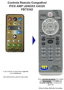 Controle Remoto Compatível P/CX AMP LENOXX CA325 FBT3342