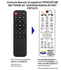 Controle Remoto Compatível P/PROJETOR BETTDOW AC 1035/GOOJODOQ AC1057 FBT3373