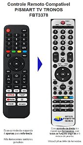 Controle Remoto Compatível P/SMART TV TRONOS FBT3378