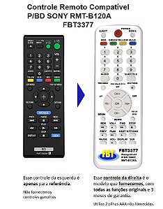 Controle Remoto Compatível P/BD SONY RMT-B120A FBT3377
