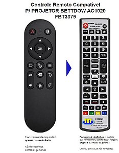Controle Remoto Compatível P/PROJETOR BETTDOW AC1020 FBT3379