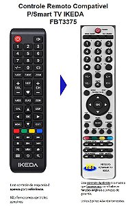 Controle Remoto Compatível P/Smart TV IKEDA FBT3375