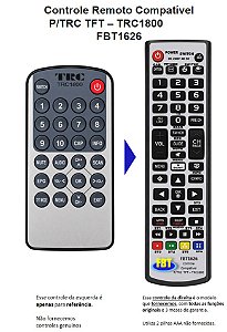 Controle Remoto Compatível P/TRC TFT – TRC1800 FBT1626