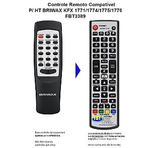 Controle Remoto Compatível P/ HT BRIWAX KFX 1771/1774/1775/1776 FBT3389