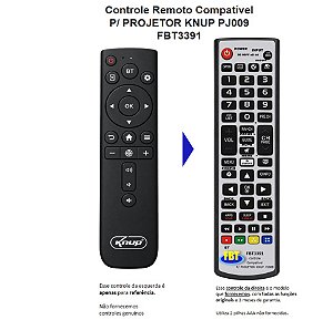 Controle Remoto Compatível P/ PROJETOR KNUP PJ009 FBT3391
