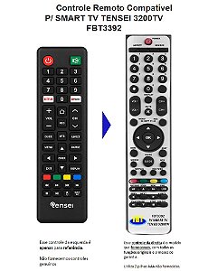 Controle Remoto Compatível P/ SMART TV TENSEI 3200TV FBT3392