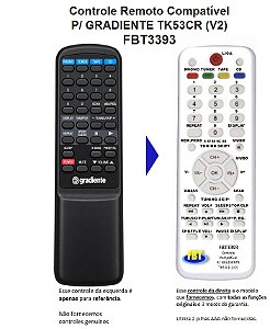 Controle Remoto Compatível P/ GRADIENTE TK53CR (V2) FBT3393