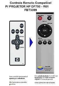Controle Remoto Compatível P/ PROJETOR HP DF750 - R01 FBT3399