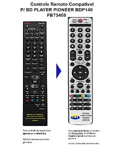 Controle Remoto Compatível P/ BD PLAYER PIONEER BDP140 FBT3405