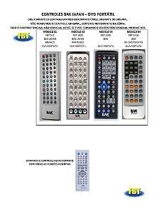 Controle Remoto Compatível - Dvd Portátil Avox B52 Bak Japan Britania Diplomat Durabrand Excess FreecomNtc Hypson