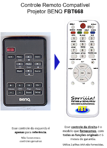 Controle Remoto Compatível - Projetor DATASHOW BENQ SIEMENS - FBT668