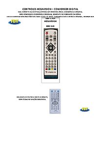 Controle Remoto Compatível - Conversor Galaxy Greatek Hexavision Hikor Inet200 Jet LbSat Lemon Lenoxx Sound Linklite Maintronics MegaStar Mixlaser