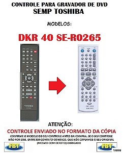 Controle Remoto Compatível - para GRAVADOR DE DVD SEMP DKR 40 SE-R0265