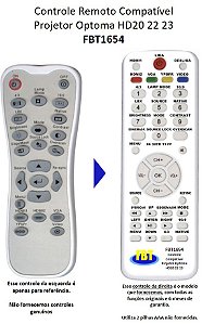 Controle Remoto Compatível - Optoma 3042B HD20 HD22 HD23 HD200X HD2200 HT1081 HD1080P HD131XE FBT1654