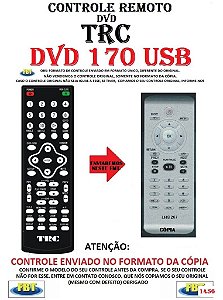 Controle Remoto Compatível - para DVD TRC 170 USB