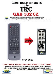 Controle Remoto Compatível - para DVD TRC GAB 102 CZ