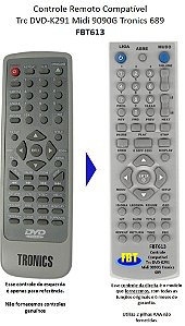 Controle Compatível TRC DVD-K291 Tronics PDV689 Midi 9090G FBT613