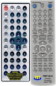 Controle Remoto Compatível - para DVD Automotivo NAPOLI 7860 / DV 8822 GPS