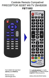 Controle Remoto Compatível Com RECEPTOR DE TV Digital Automotivo WIITV ZM-B2000 FBT1082