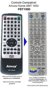 Controle Remoto Compatível - para DVD AMVOX AMT-1200